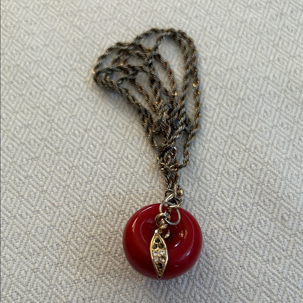 Elegant Red Apple Pendant Necklace